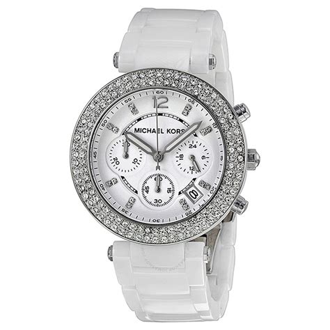 michael kors white watch women'|mk5654.